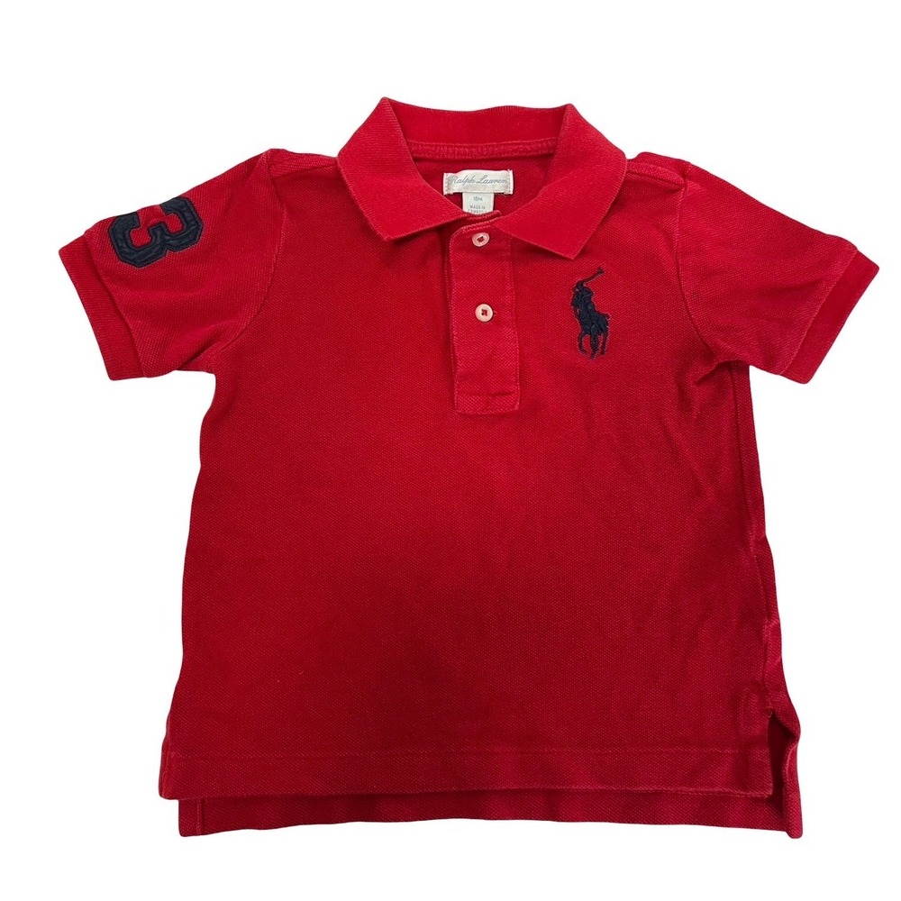 Ralph Lauren Toddler Boys Red Big Pony Cotton Pique Polo Shirt 18M